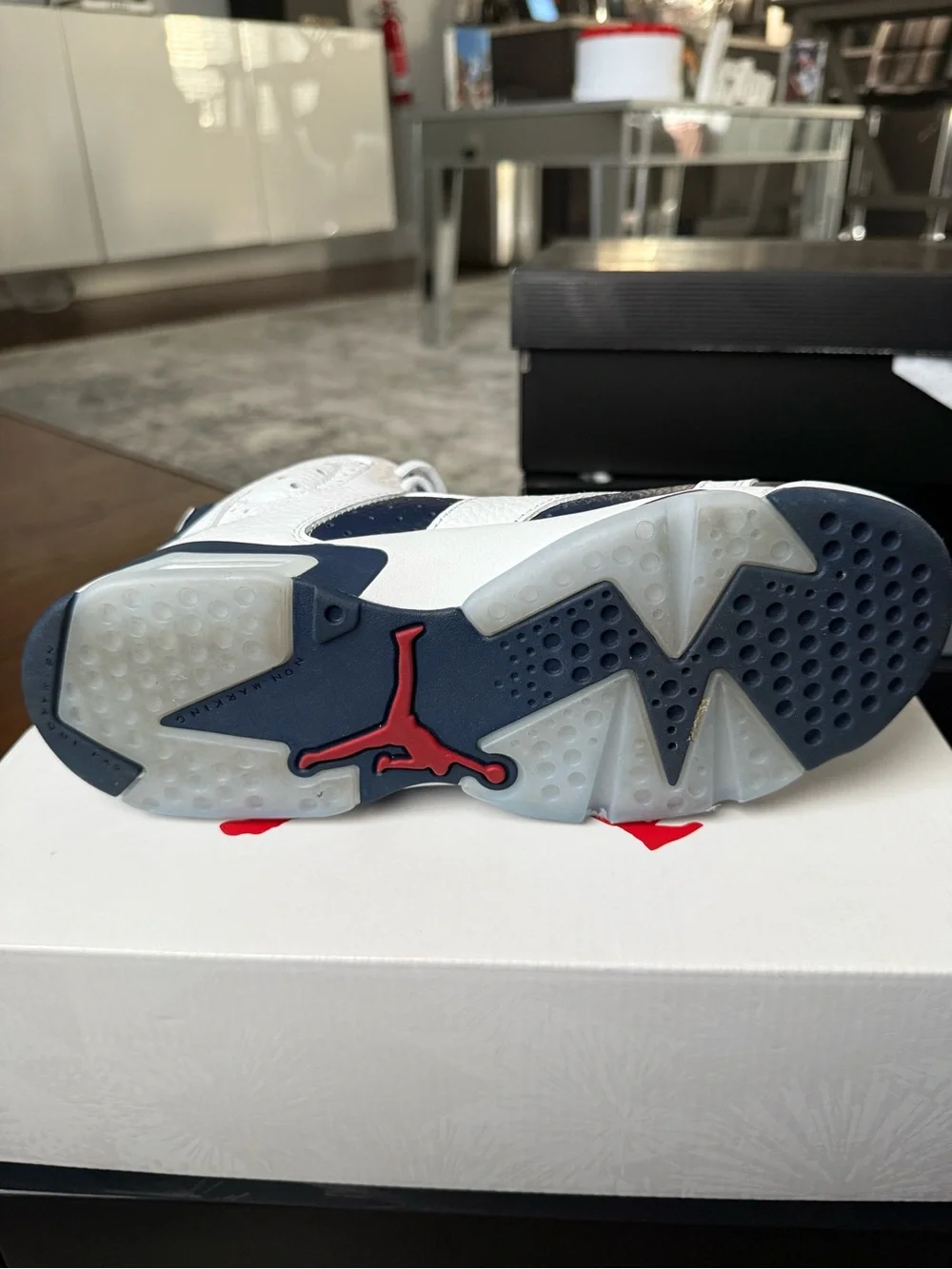 Jordan Kids Sneakers White / Varsity Red Box (Size 6.5Y)